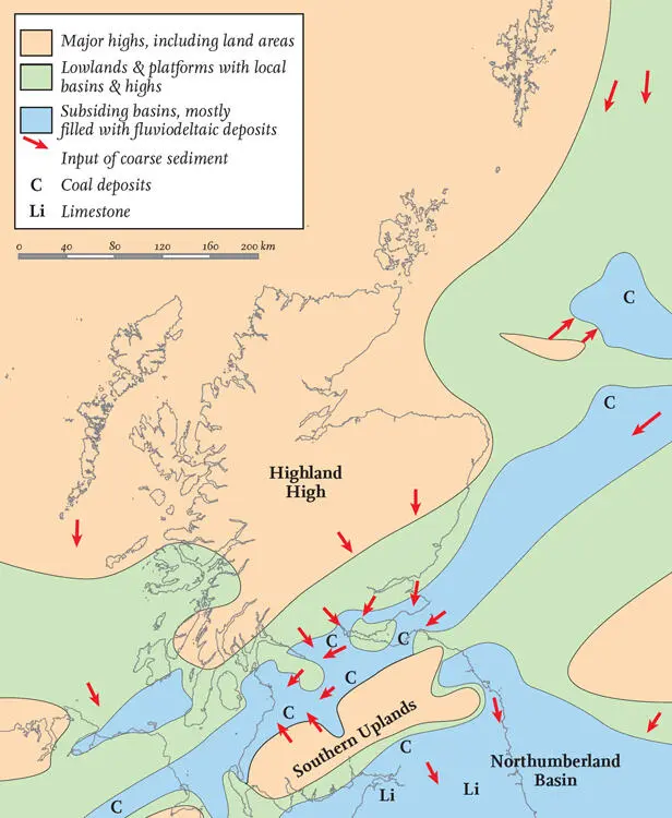 FIG 29 Geography of Scotland during early Carboniferous times After Trewin - фото 16