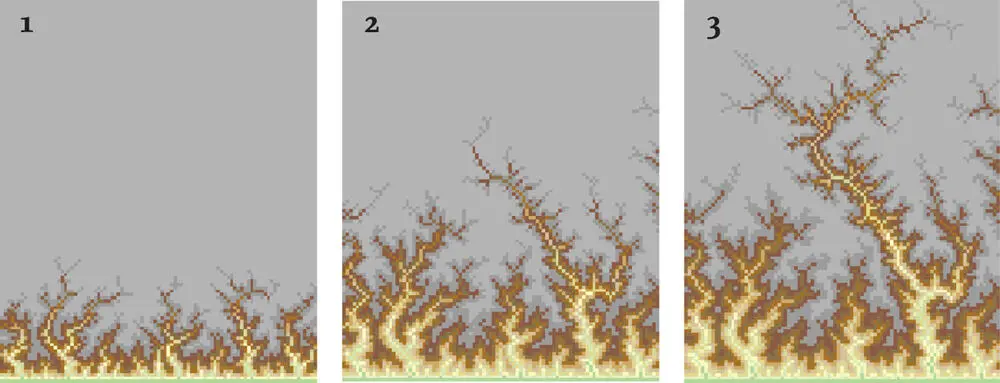 FIG 9 Dendritic channel pattern growth This shows three phases in the - фото 5