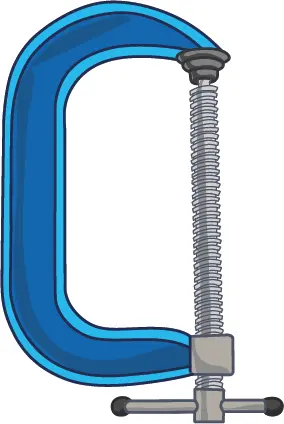 VERB 2 When you clamp one thing to another you fasten them together with a - фото 26
