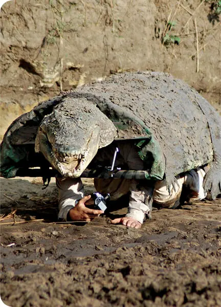 The croc suit was difficult to get around in It was very heavy and very hot I - фото 4