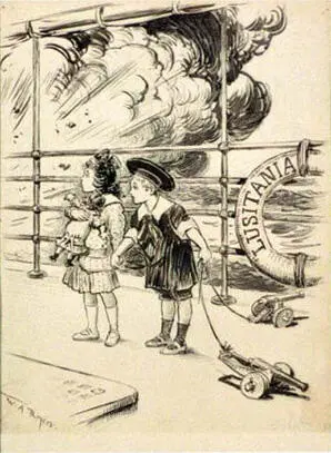Artists drew countless cartoons about the attack on the Lusitania Many - фото 16