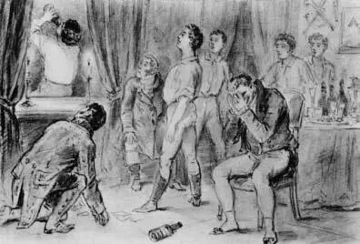 DOLOKHOVS WAGER WITH THE ENGLISHMAN Drawing by MS Bashilov 1866 Empty He - фото 27
