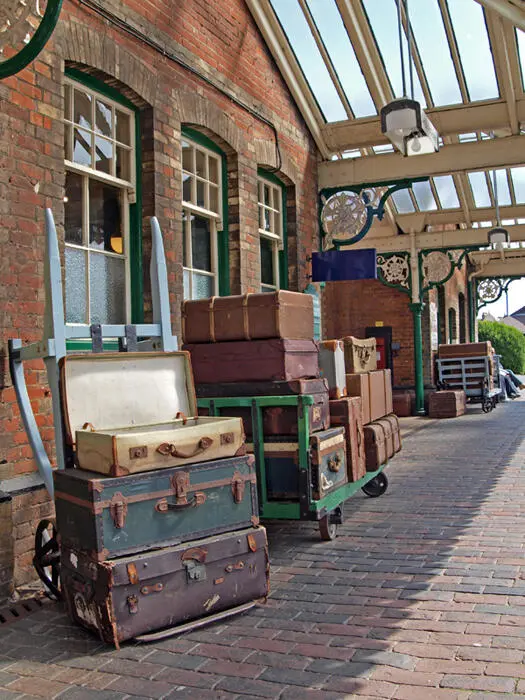Vintage luggage cases at the restored Sheringham station on the North Norfolk - фото 9