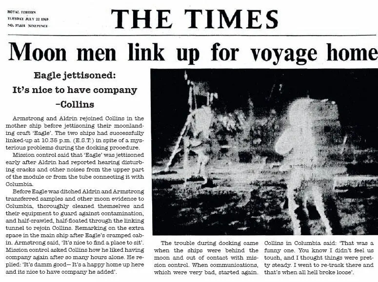 The Times reports the start of the astronauts return journey New York City - фото 9