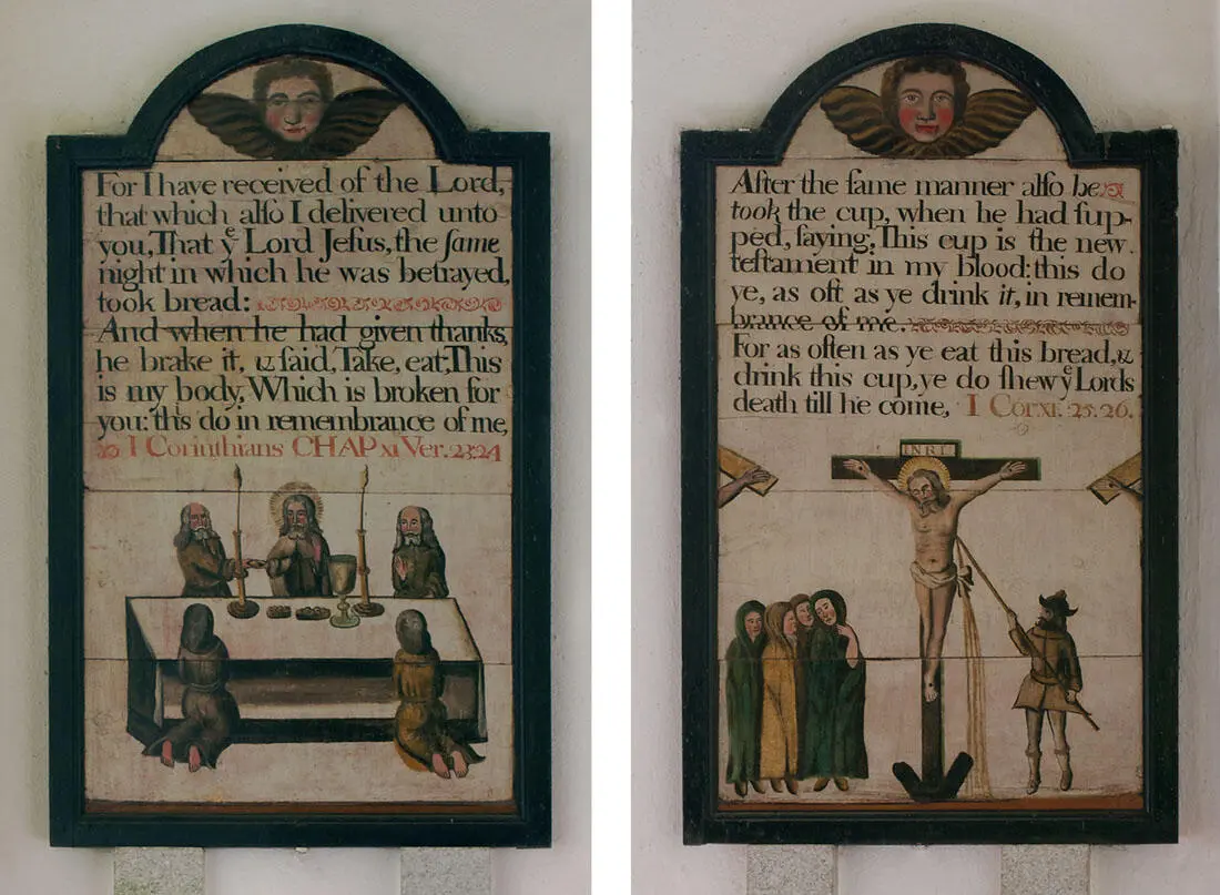 ALTARNUN ST NONNA painted panels with biblical texts and images became - фото 10