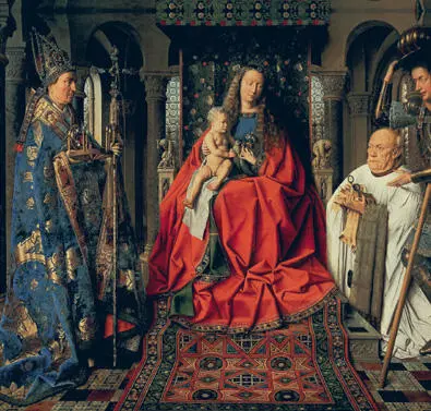 Madonna and Child with Canon Georg van der Paele 1436 Jan van Eyck c - фото 4