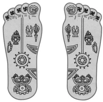 Figure 13 Buddhas foot showing the Sun sign on the toes possibly indicating - фото 5