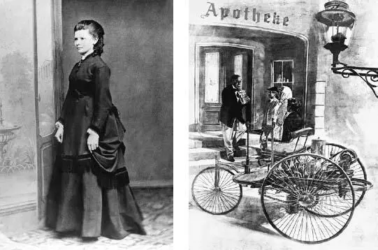 Left Portrait of Bertha Benz Right Bertha Benz and her sons buy petrol - фото 8