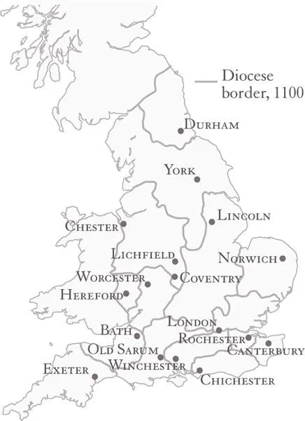 Fig 41 English dioceses in 1100 several such as Lincoln and York were huge - фото 30