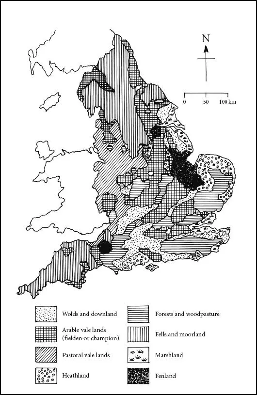 FIG 2 Map showing the farming regions of early modern England 15001750 The - фото 3