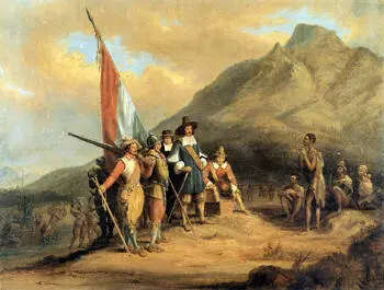 1652 Jan van Riebeck arrives at the Cape Painting by Charles Davidson Bell - фото 2