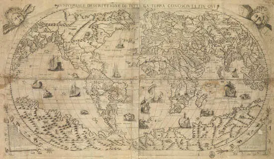 A map of the world by Paolo Forlani published by Fernando Bertelli 1565 - фото 2