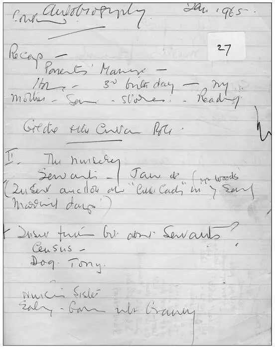 Notes dated 1965 in Notebook 27 summarising the early chapters of An - фото 2