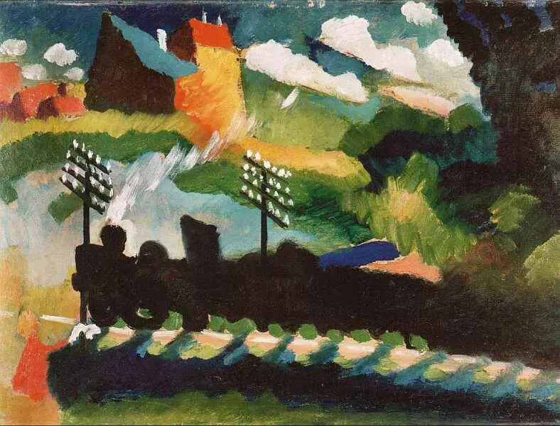 Василий Кандинский 18661944 Железная дорога у Мурнау 1909 Картон масло - фото 28