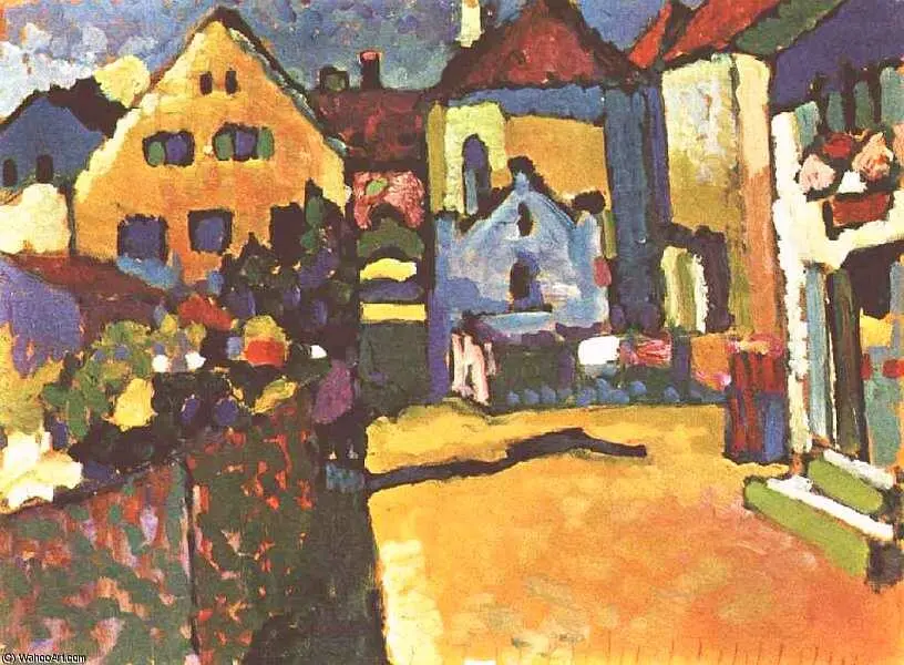 Василий Кандинский 18661944 Грюнгассе в Мурнау 1909 Картон масло - фото 31