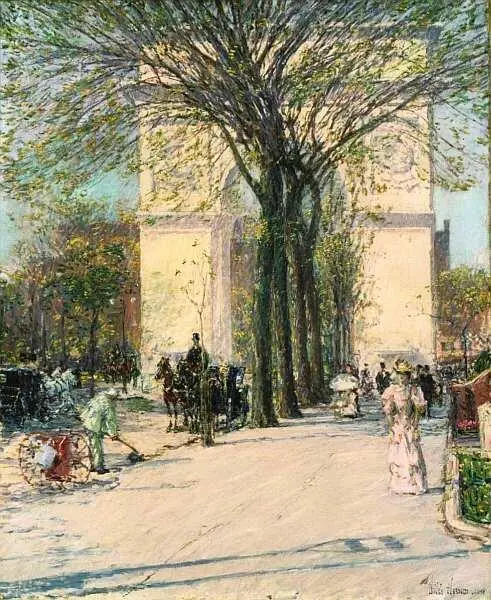 Фредерик Чайльд Гассам 18591935 Арка Вашингтона весна 1890 Холст масло - фото 40