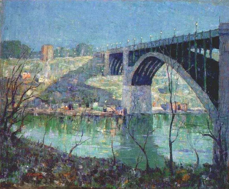 Эрнест Лаусон 18731939 Весенняя ночь Река Гарлем 1913 Холст масло - фото 43
