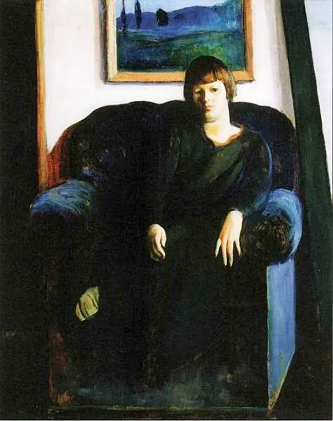 Гай Пен дю Буа 18841958 Голубое кресло 1923 Фанера масло 635x508 Гай - фото 46