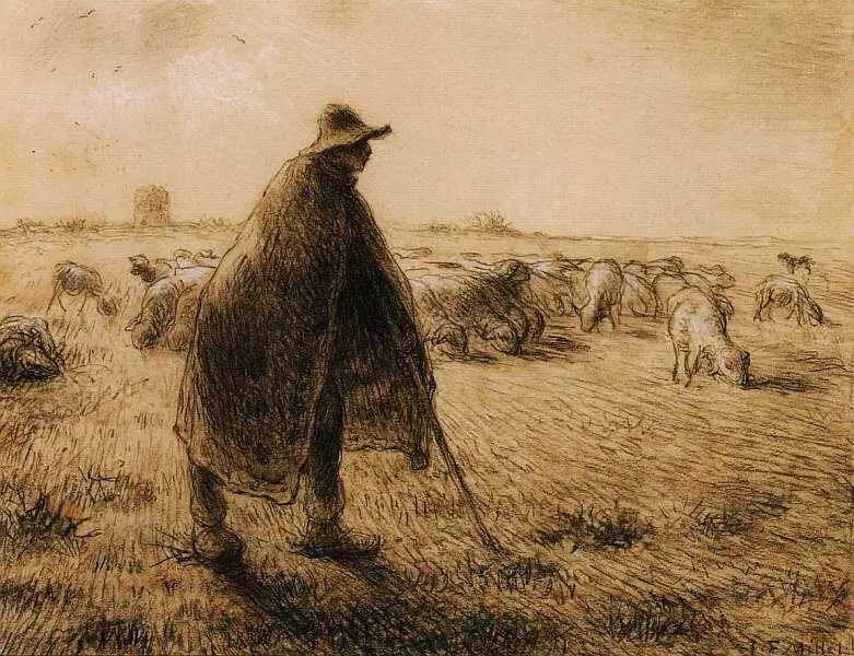 Жан Франсуа Милле 18141875 Пастух 18721874 Гравюра 295x378 Жан Франсуа - фото 63
