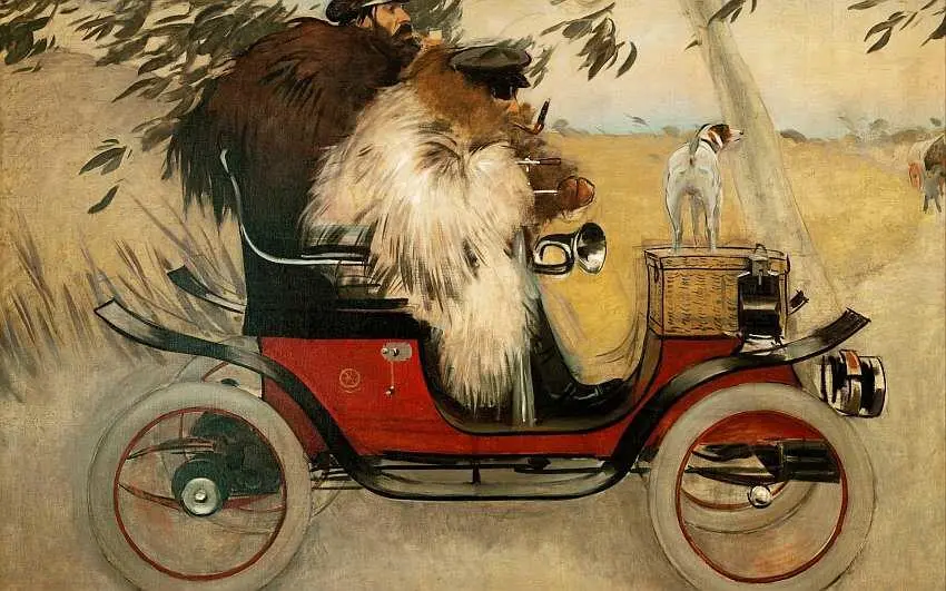 Рамон Касас 18661932 Рамон Касас и Пере Ромеу в автомобиле 1903 Холст - фото 54