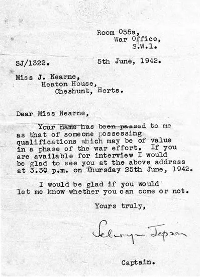 The address that Captain Jepson gave was Room 055a War Office SW1 Jacqueline - фото 1