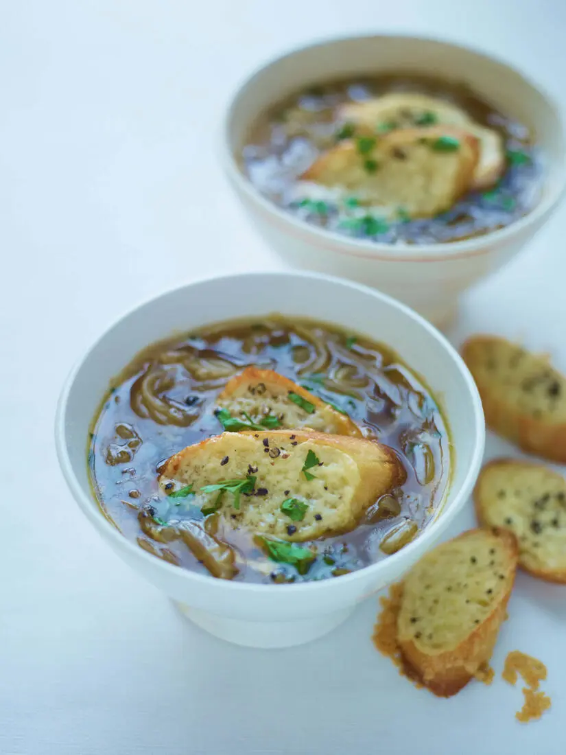 French onion sage soup with big fat Gruyère mustard croutons I really do - фото 16