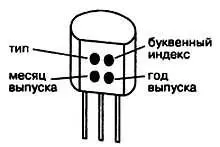 Рис 24 Места цветовой маркировки транзистора КТ3107в корпусе КТ26 ТО92 - фото 24