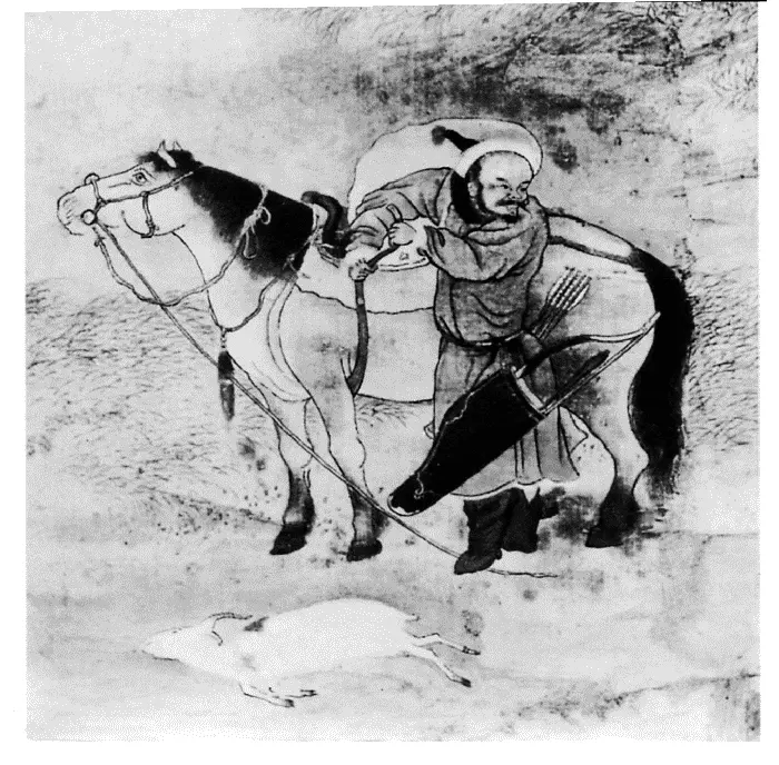 Монгольский всадник запрягающий лошадь Средневековый китайский рисунок Еще - фото 13