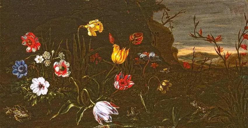 Джузеппе Рекко 16341695 Цветы возле пруда с лягушками 16701679 Дерево - фото 43