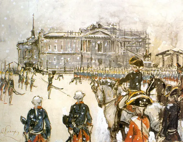 Александр Николаевич Бенуа Парад при Павле I 1907 12 марта 1801 года - фото 3