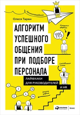 Олеся Таран Алгоритм успешного общения при подборе персонала: Лайфхаки для руководителей и HR обложка книги