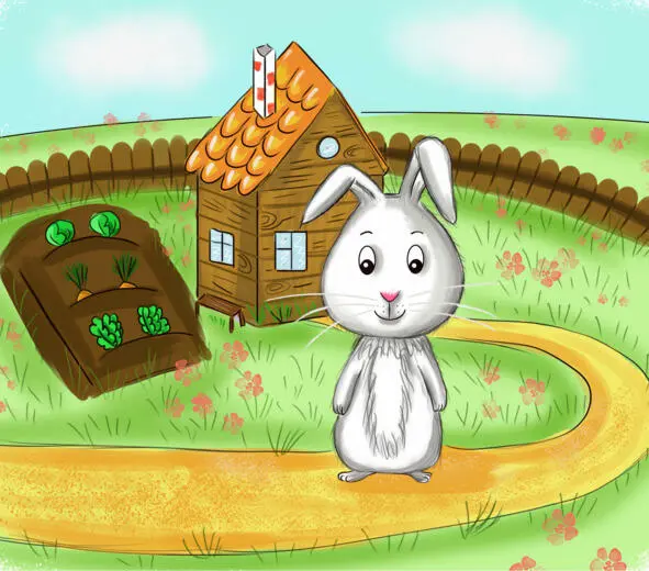 В одной маленькой деревне на ферме жилбыл крольчонок Сёма Он был беленький - фото 1