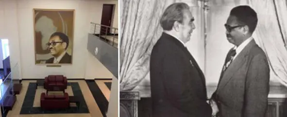 Портрет А Нето в холле музея 37 ЛИБрежнев и А Нето Москва 1976 г 38 - фото 33