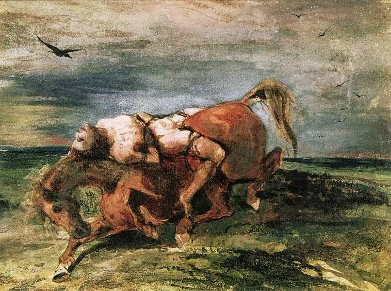 Эжен Делакруа 17981863 Мазепа на умирающей лошади Около 1824 Бумага - фото 11