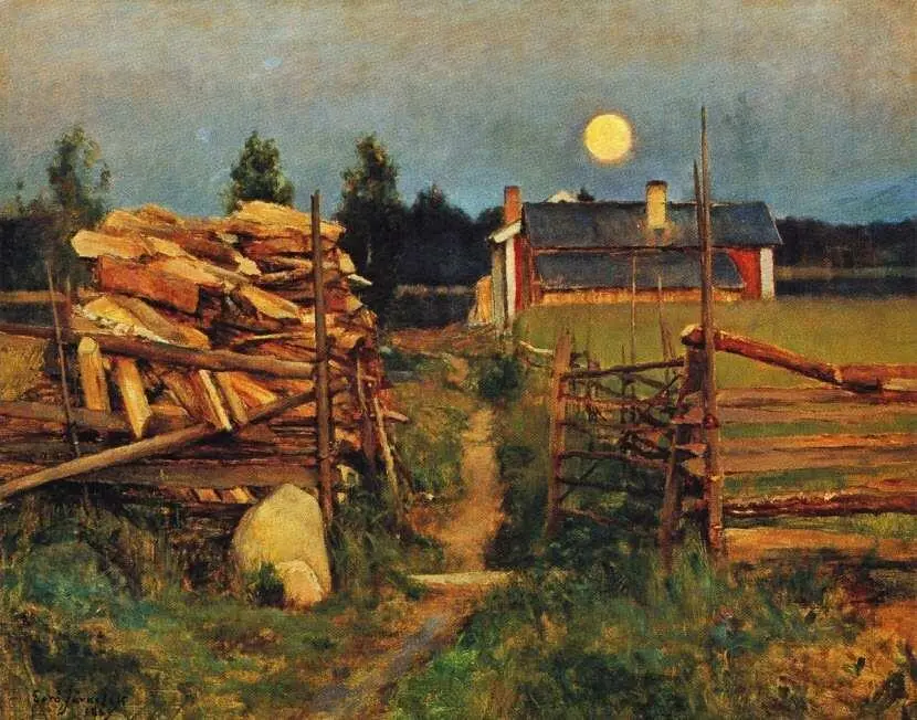 Ээро Ярнефельт 18631937 Лето Ночь Луна 1889 Холст масло 62x795 Ээро - фото 27