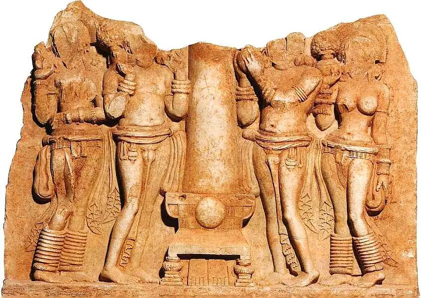 Индия Сцена из жизни Будды III век Известняк 965x1067x127 Данный - фото 7