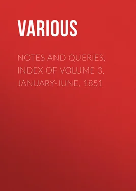Various Notes and Queries, Index of Volume 3, January-June, 1851 обложка книги
