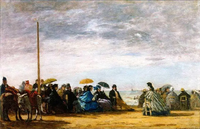 Эжен Буден 18251898 Пляж 1864 Холст масло 309x471 Творчество Эжена - фото 21