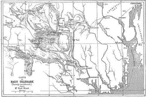 Carte du HAUT TÉLÉMARK Norwège méridionale daprès Mr Paul Riant Gravé chez - фото 2
