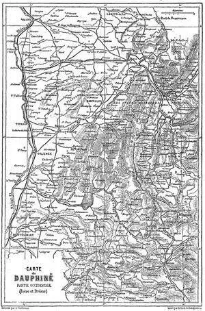 CARTE du DAUPHINÉ PARTIE OCCIDENTALE Isère et Drôme Dressée par A Vuillemin - фото 2