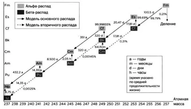 Ряд распада от фермия257 до нелтуния237 ЭЙНШТЕЙНИЙ И ФЕРМИЙ Взрыв водородной - фото 66