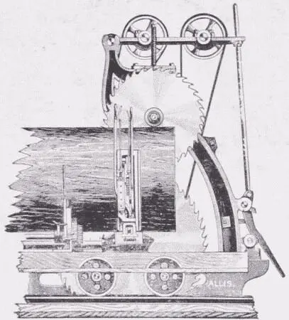 Fig 32 Double CircularSaw and Carriage A gangsaw is simply a series of - фото 19