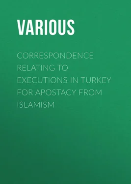 Various Correspondence Relating to Executions in Turkey for Apostacy from Islamism обложка книги