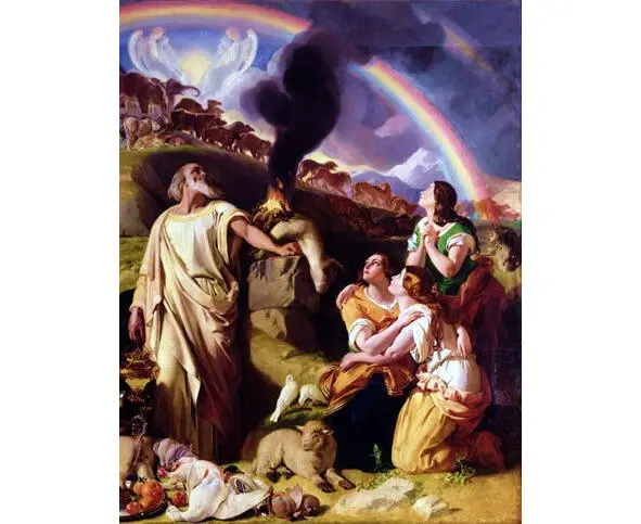 Noahs sacrifice by Daniel Maclise between 1847 and 1853 Ships recessive - фото 8