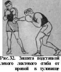 Во всех случаях левой рукой боксер страхует голову открытой перчаткой - фото 30