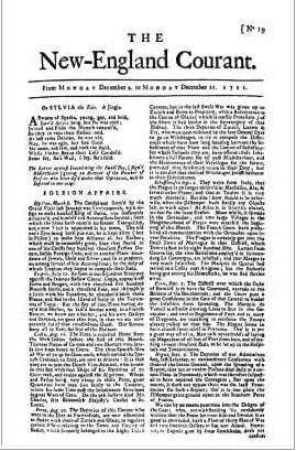 First page of The New England Courant of Dec 411 1721 Reduced about - фото 4