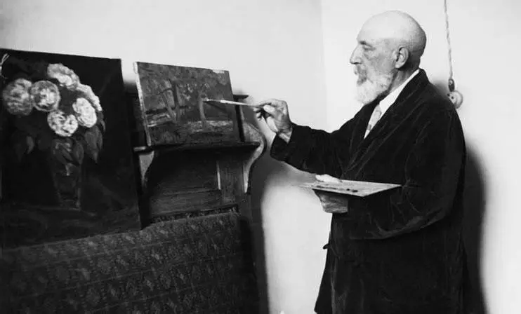 Владимир Петрович за мольбертом Одесса 50е гг Одесса начало 50х гг - фото 279