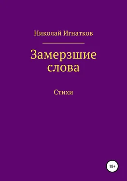Николай Игнатков Замерзшие слова обложка книги