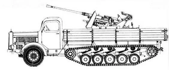 SdKfz4 mit 37 cm Flak 36 Полугсеничныи автомобиль Opel Maultier - фото 212