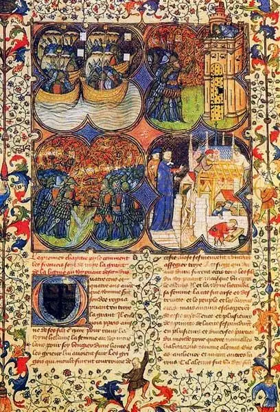 Старинная миниатюра иллюстрирующая происхождение французов непосредственно от - фото 379